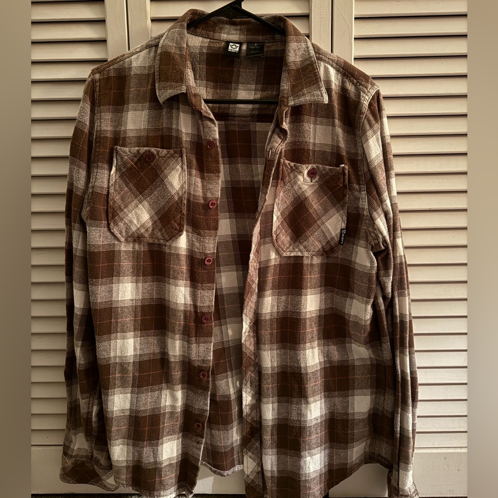 Brown plaid flannel
